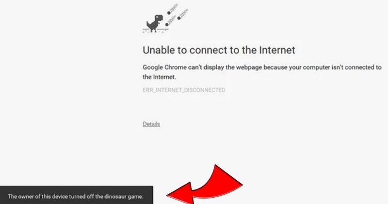 How to turn on dinosaur game? 