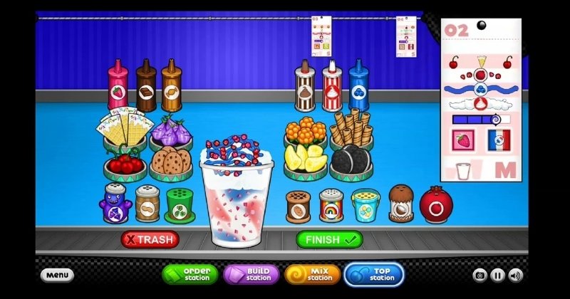 What is the highest rank in Papa's Freezeria​ across each version?