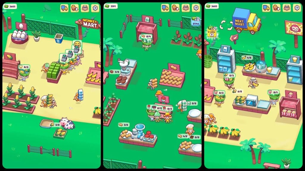 What do the crabs do in Monkey Mart